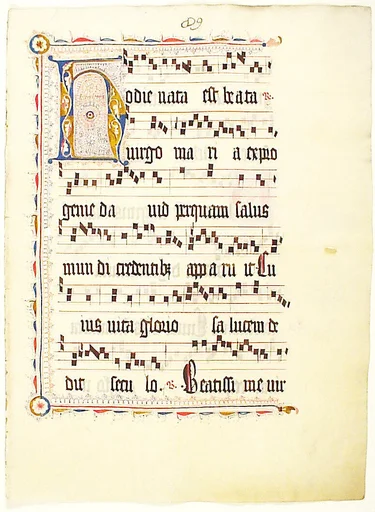 Manuscript Leaf with Initial H, from an Antiphonary