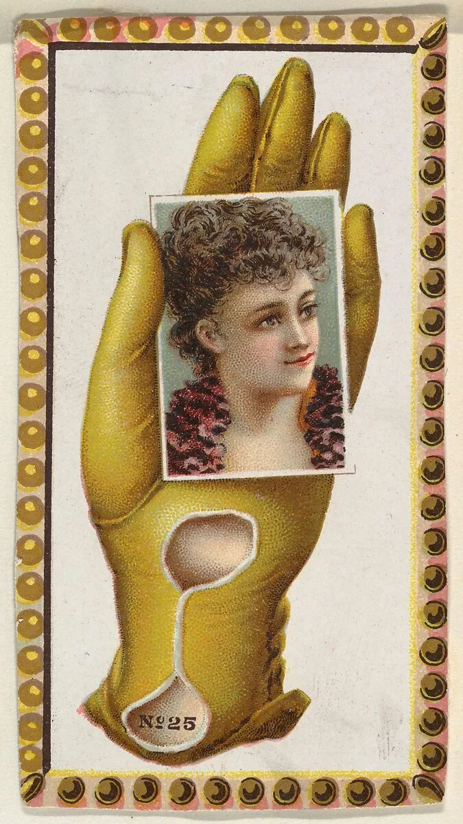 Card Number 25, cut-out from banner advertising the Opera Gloves series (G29) for Allen & Ginter Cigarettes — Allen & Ginter|American Tobacco Company