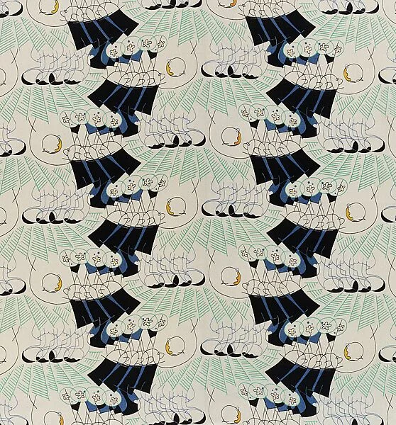 "Americana Print: Gentlemen Prefer Blondes" Textile — Ralph Barton|Stehli Silks Corporation