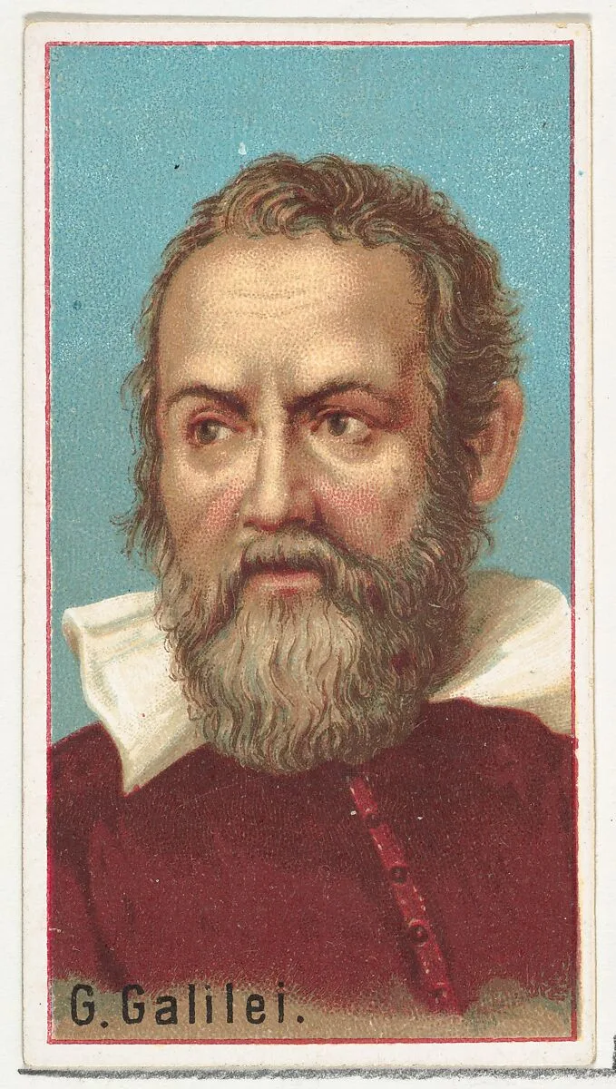 Galileo Galilei, printer's sample for the World's Inventors souvenir album (A25) for Allen & Ginter Cigarettes — Allen & Ginter|Galileo Galilei
