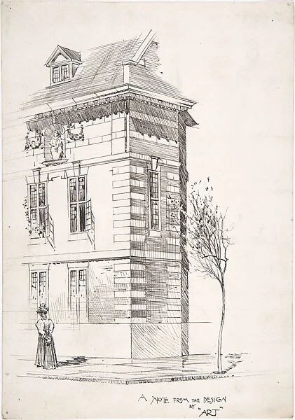 Sketch for an architectural magazine — Anonymous, British, late 19th to early 20th century