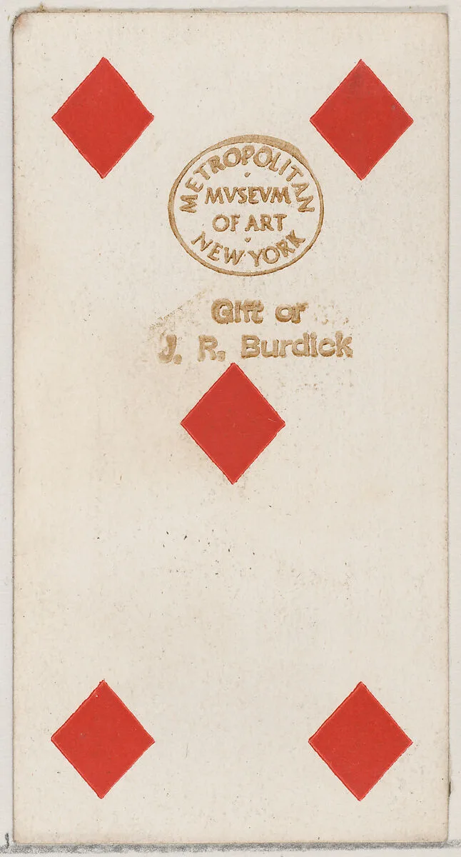 Five Diamonds, from the Playing Cards series (N84) to promote Turkish Cross-Cut Cigarettes for W. Duke, Sons and Co. — W. Duke, Sons & Co.