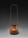 飯塚琅玕斎造　手付花籃|Wide-Mouthed Flower Basket (Hanakago) with Soaring Handle