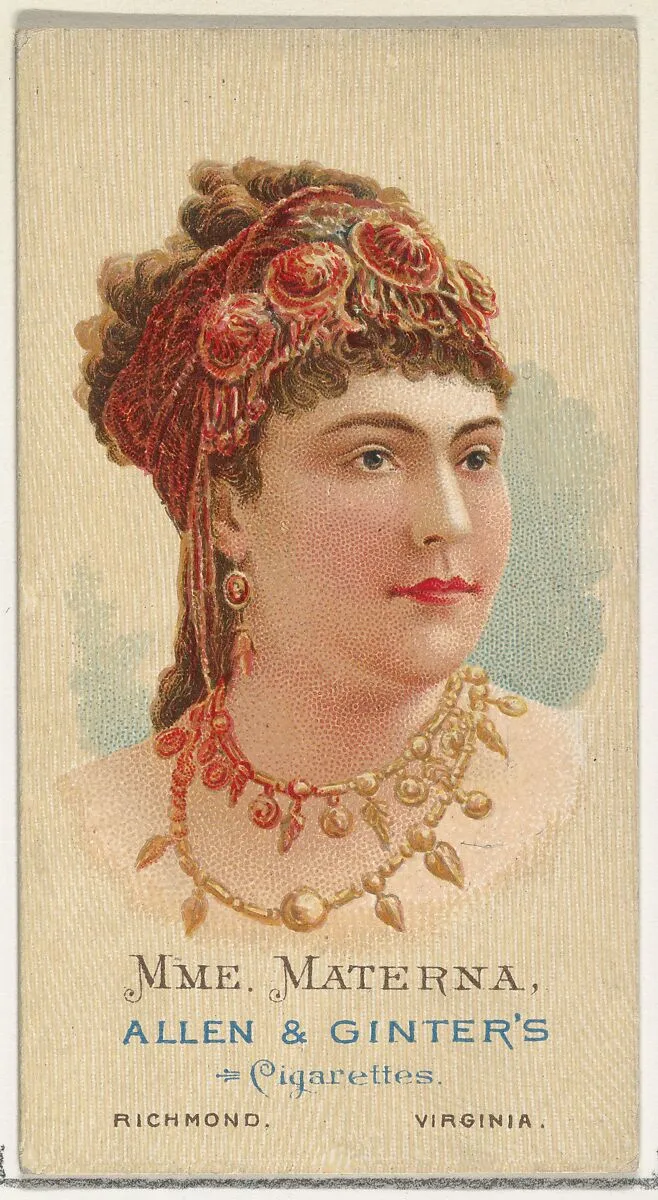 Mme. Materna, from World's Beauties, Series 2 (N27) for Allen & Ginter Cigarettes — Allen & Ginter|Lindner, Eddy & Claus