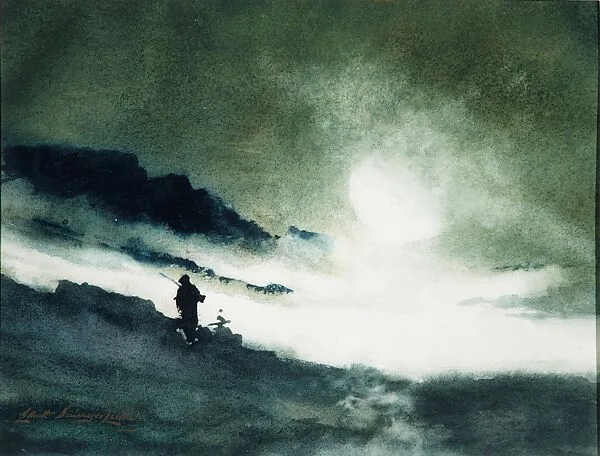 Moon Rising over Fog Clouds — Elliott Daingerfield