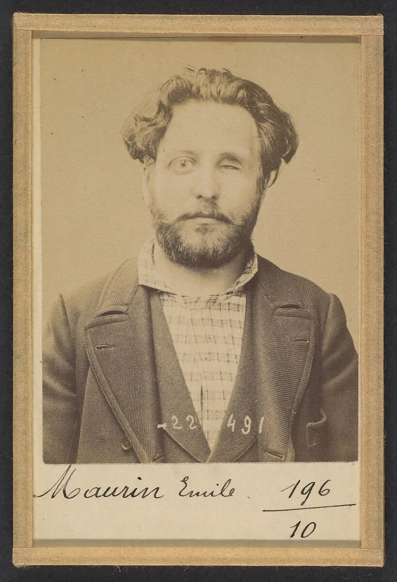Maurin. Émile, Auguste. 31 ans, né à Marseille (Bouche du Rhône). Ex photographe. Anarchiste. 2/7/94. — Alphonse Bertillon