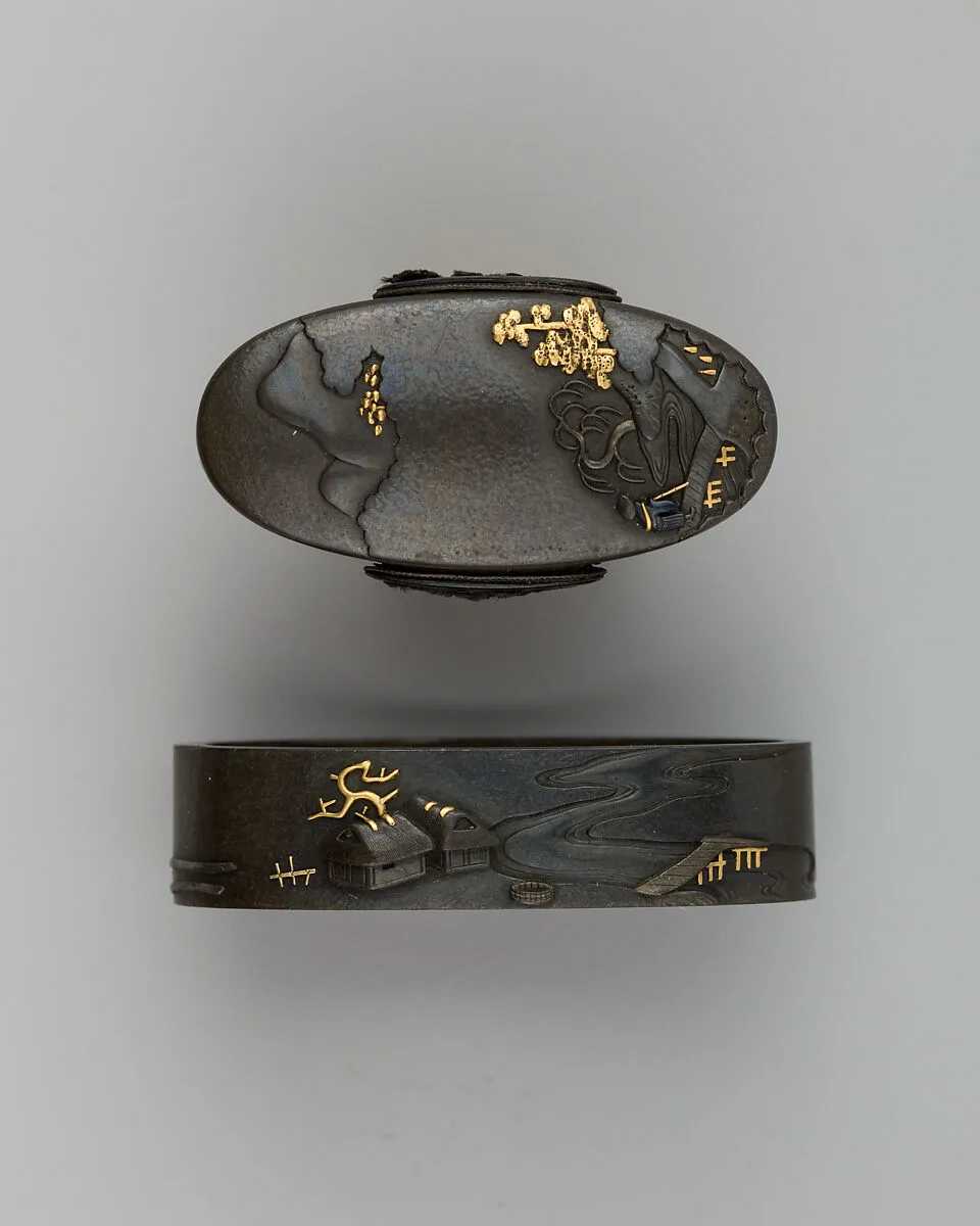 Sword-Hilt Collar and Pommel (Fuchigashira) — Unknown
