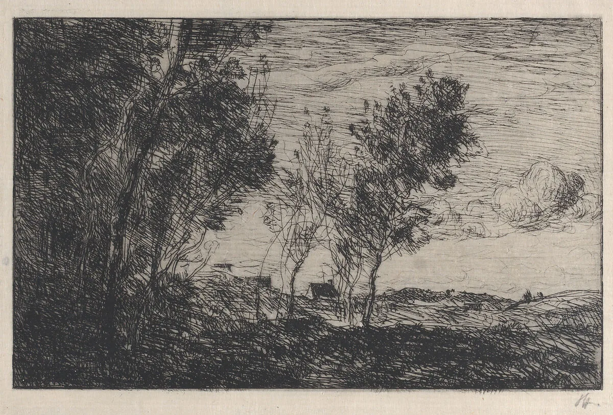 In the Dunes: Souvenir of the Woods at the Hague (Dans les dunes: Souvenir du bois de la Haye) — Camille Corot