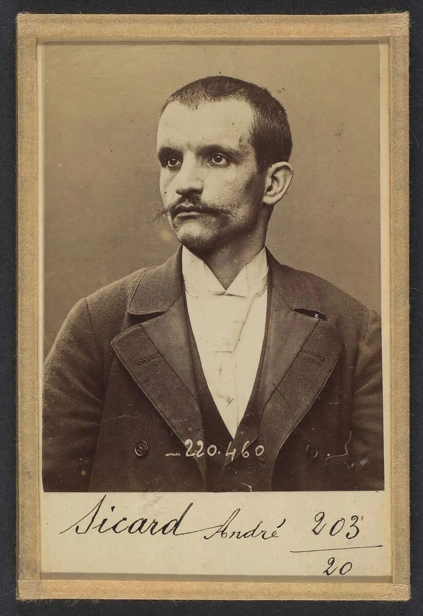 Sicard. André. 32 ans, né à Nîmes le 25/10/62. Bijoutier. Anarchiste. 2/7/94. — Alphonse Bertillon