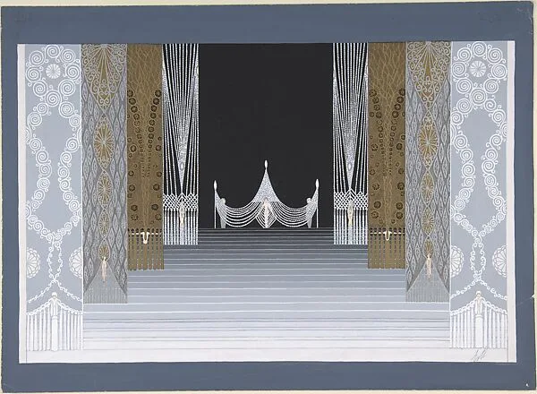 Design for Stage Set for "Les Mariages," George White's Scandals, New York — Erté (Romain de Tirtoff)
