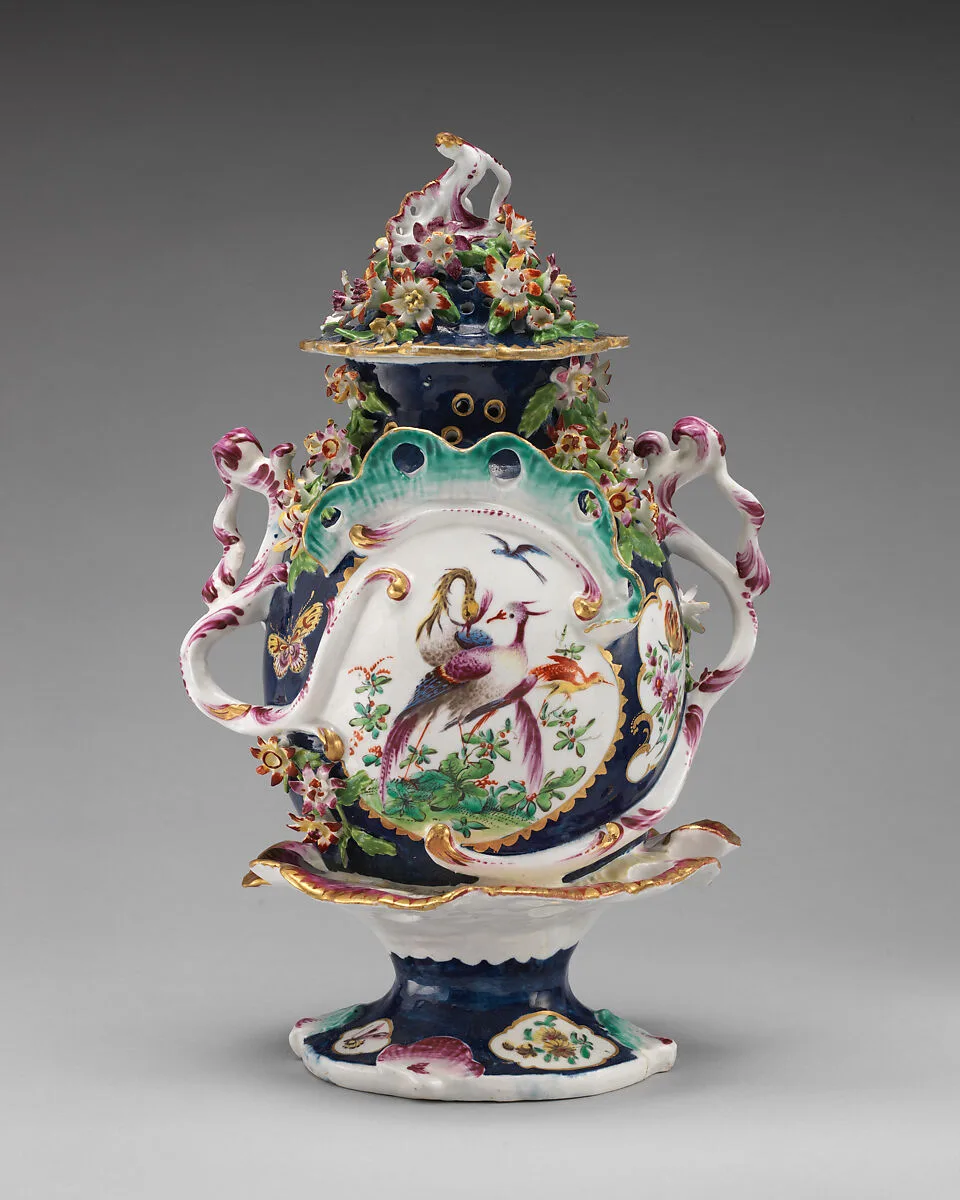 Vase with cover (part of a garniture) — James Giles|Bow Porcelain Factory