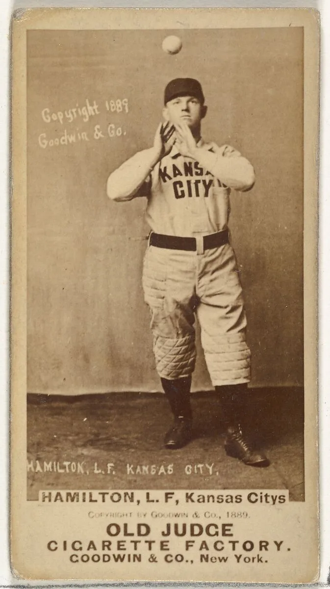William Robert "Sliding Billy" Hamilton, Left Field, Kansas City Cowboys, from the Old Judge series (N172) for Old Judge Cigarettes — Goodwin & Company