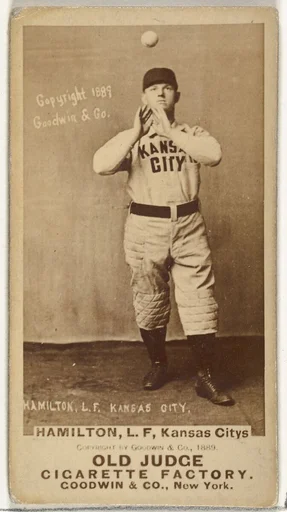 William Robert "Sliding Billy" Hamilton, Left Field, Kansas City Cowboys, from the Old Judge series (N172) for Old Judge Cigarettes
