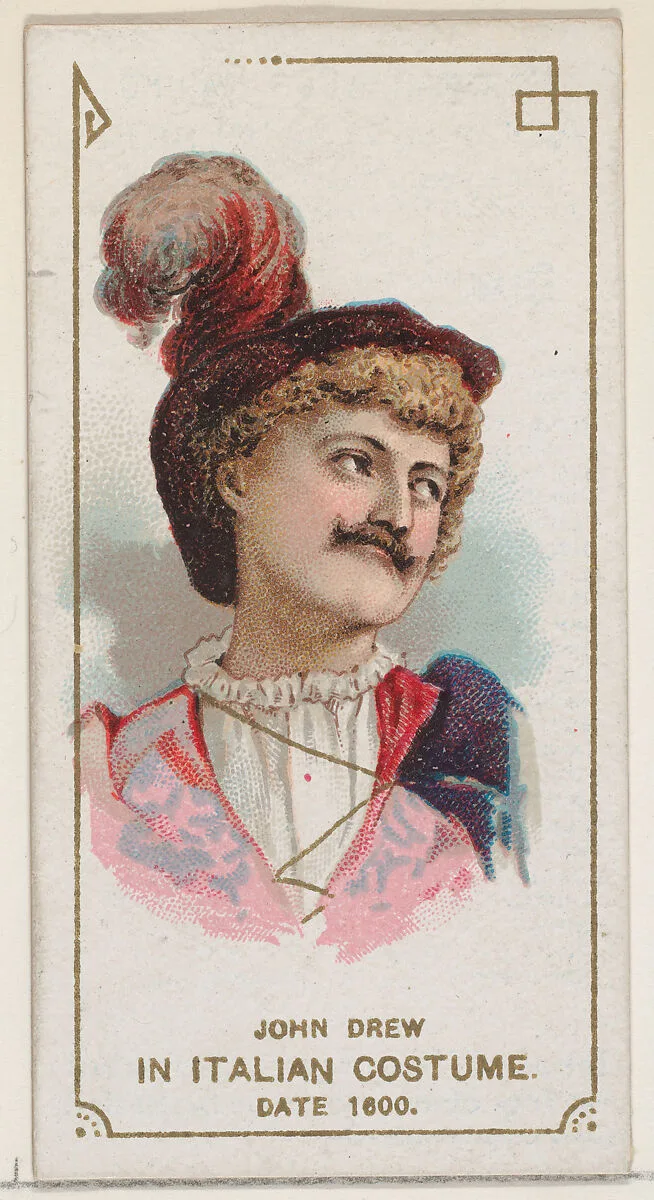 John Drew in Italian Costume of 1600, from the set Actors and Actresses, Second Series (N71) for Duke brand cigarettes — W. Duke, Sons & Co.|Knapp & Company