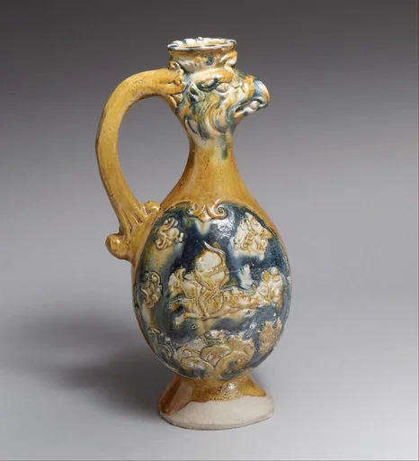 唐  三彩陶鳯頭壶|Phoenix headed amphora