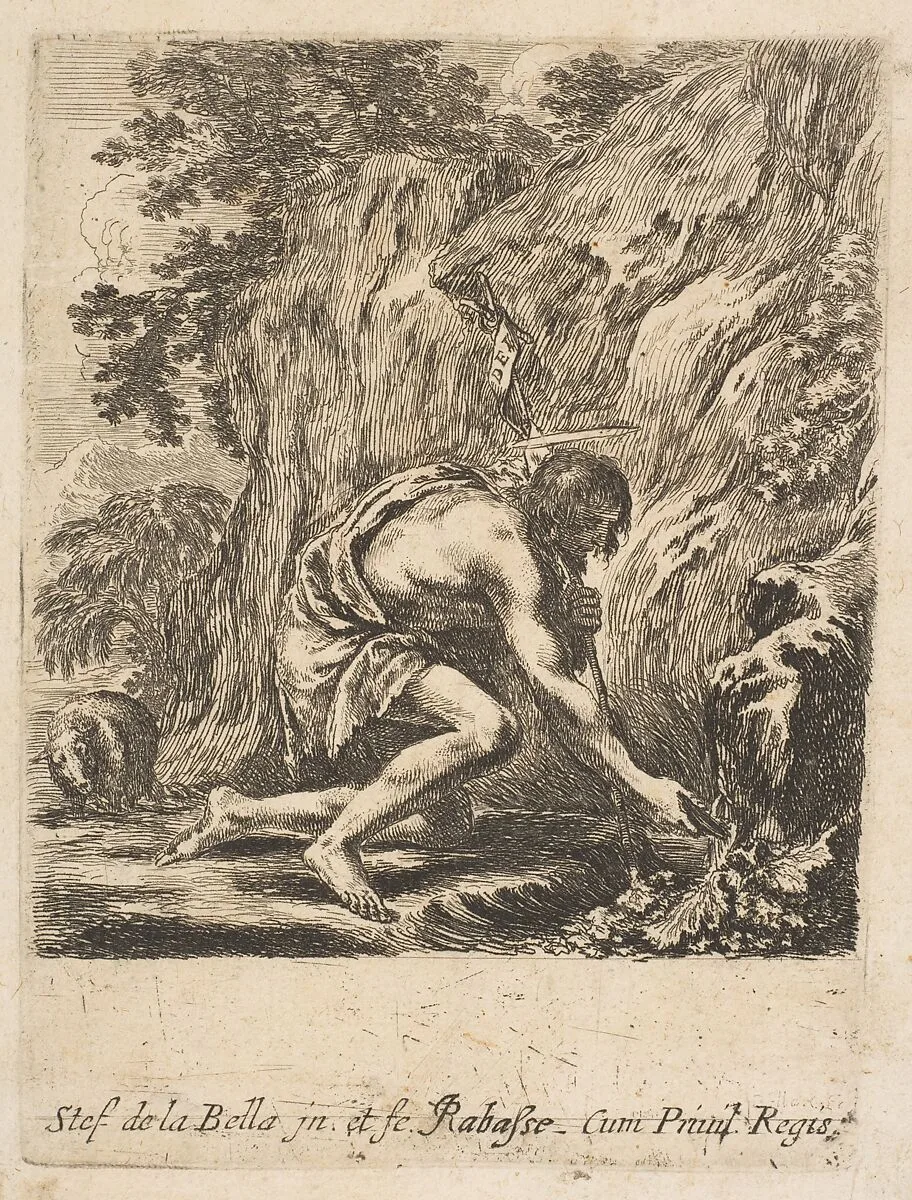 St. John the Baptist Drawing Water from a Spring — Stefano della Bella|Rabasse