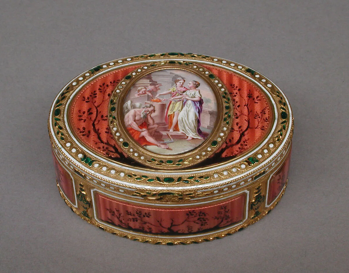 Snuffbox with scene of two maids and cupid at altar of love — Esay Souchay|Les Frères Souchay|Marc-André Souchay