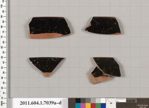 Terracotta rim fragments of kylikes (drinking cups)