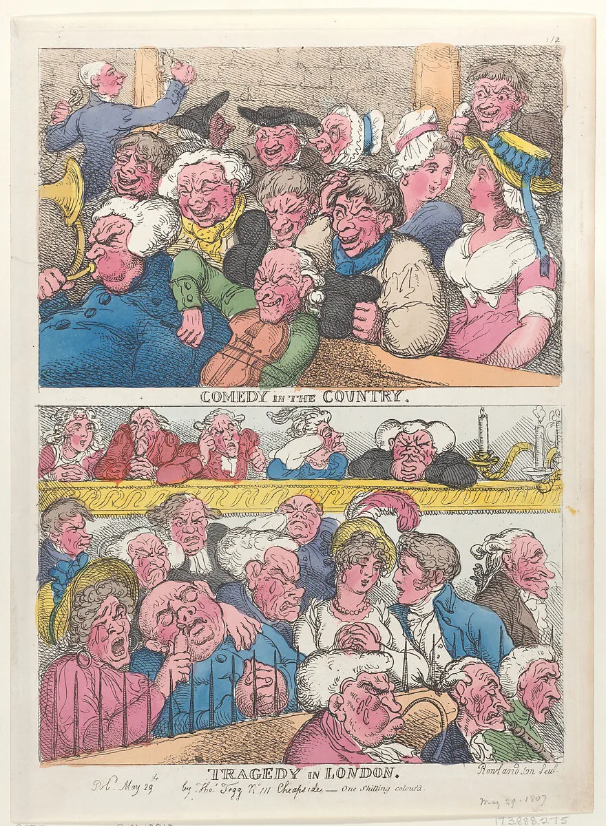 Comedy in the Country, Tragedy in London — Thomas Tegg|Thomas Rowlandson