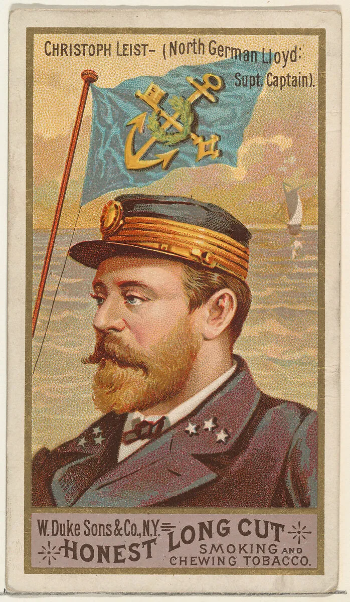 Christoph Leist, from the Sea Captains series (N127) issued by Duke Sons & Co. to promote Honest Long Cut Tobacco — George S. Harris & Sons|W. Duke, Sons & Co.