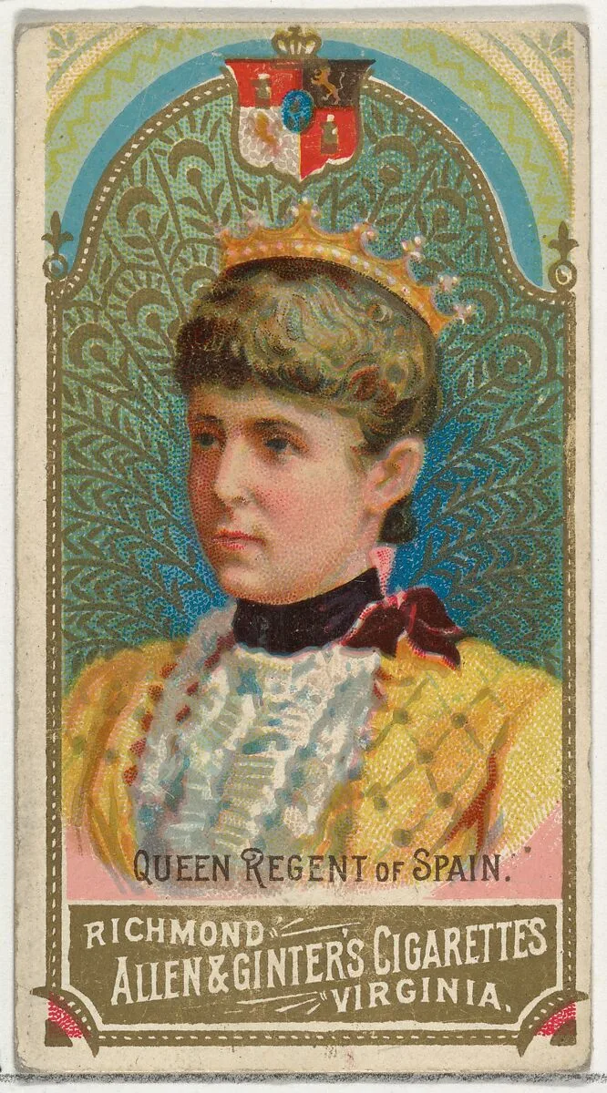Queen Regent of Spain, from World's Sovereigns series (N34) for Allen & Ginter Cigarettes — Allen & Ginter