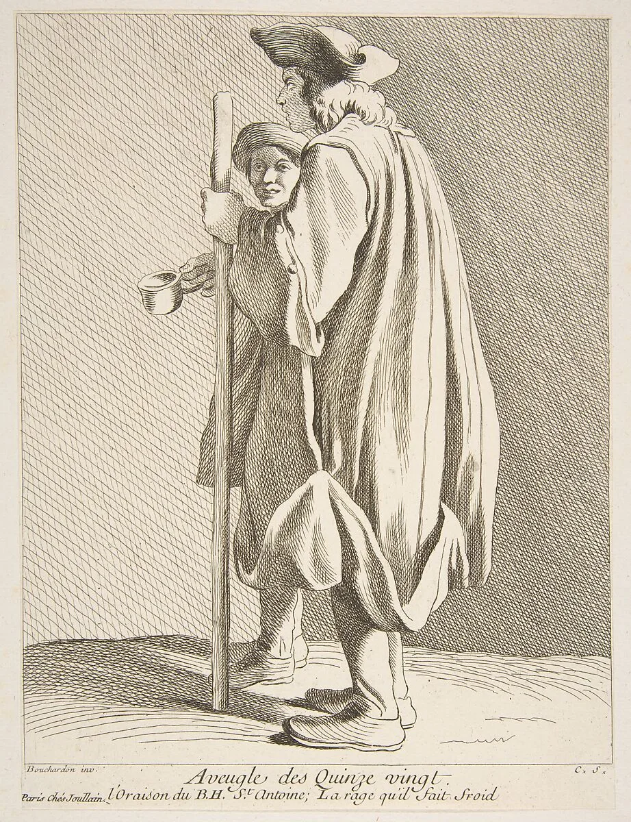 A Blind Man from the Quinze-Vingts Hospital — François Joullain|Edme Bouchardon|Anne Claude Philippe de Tubières, comte de Caylus