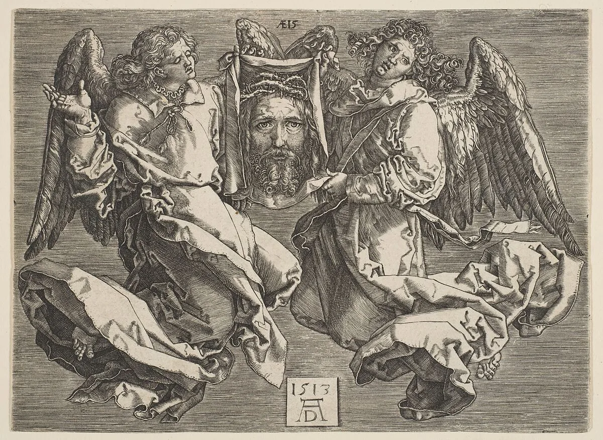 The Sudarium Carried by Two Angels, copy — Albrecht Dürer|Hieronymus (Jerome) Wierix
