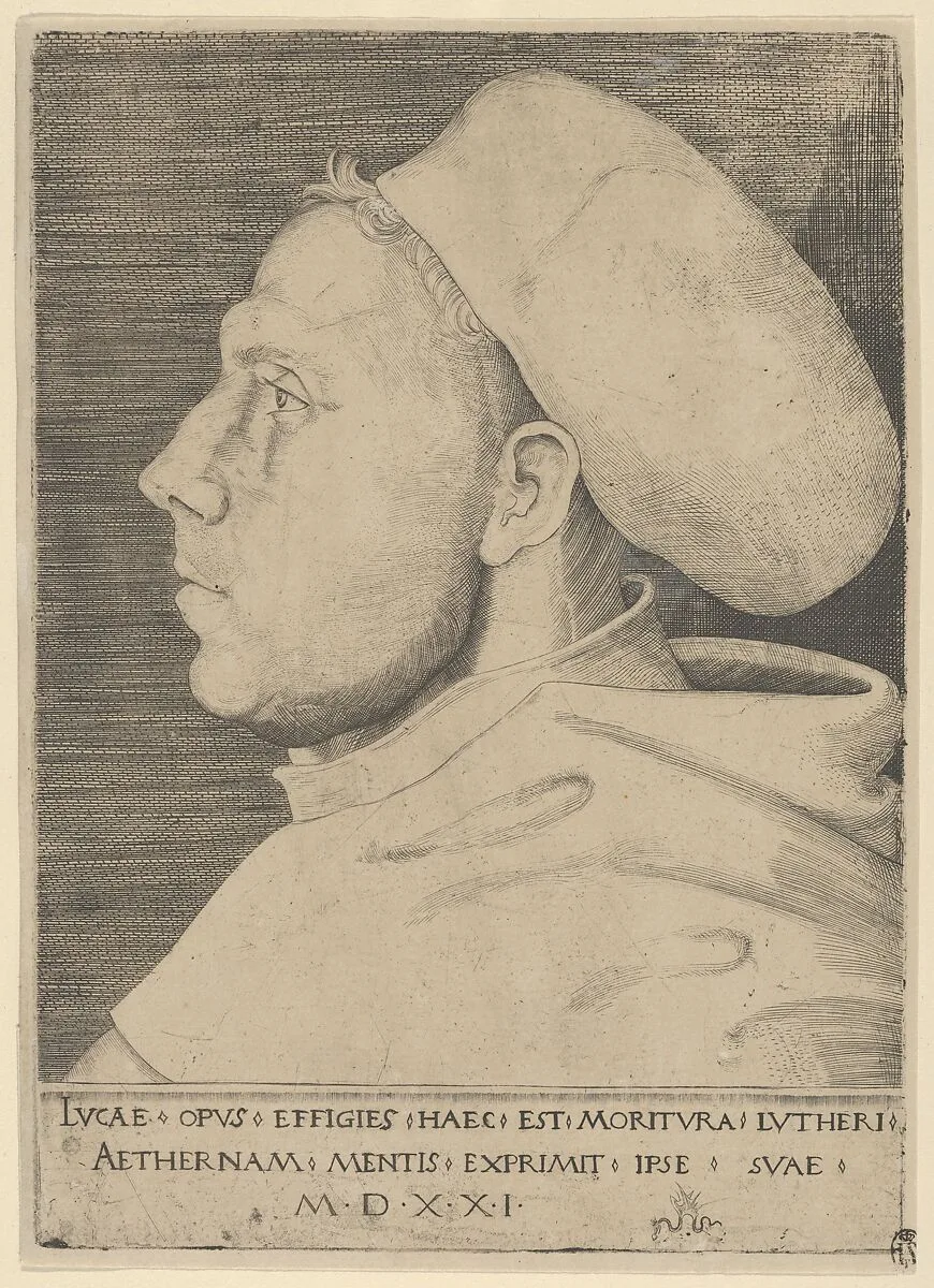 Luther as an Augustinian Friar, with Cap — Lucas Cranach the Elder