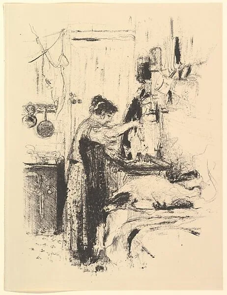 La Flambée, Plate 5 from "La Cuisine" — Edouard Vuillard