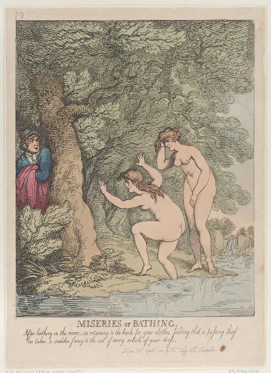 Miseries of Bathing — Thomas Tegg|Thomas Rowlandson