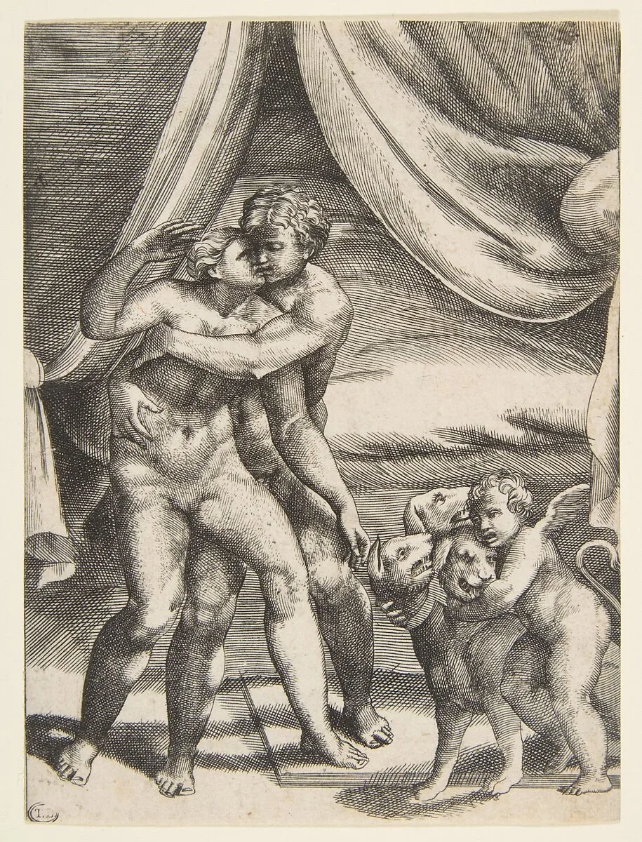 Pluto and Proserpine, from "The Loves of the Gods" — Giulio Bonasone