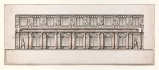 Longitudinal Section of Great Throne Room (Saint George's Hall), Winter Palace, Saint Petersburg