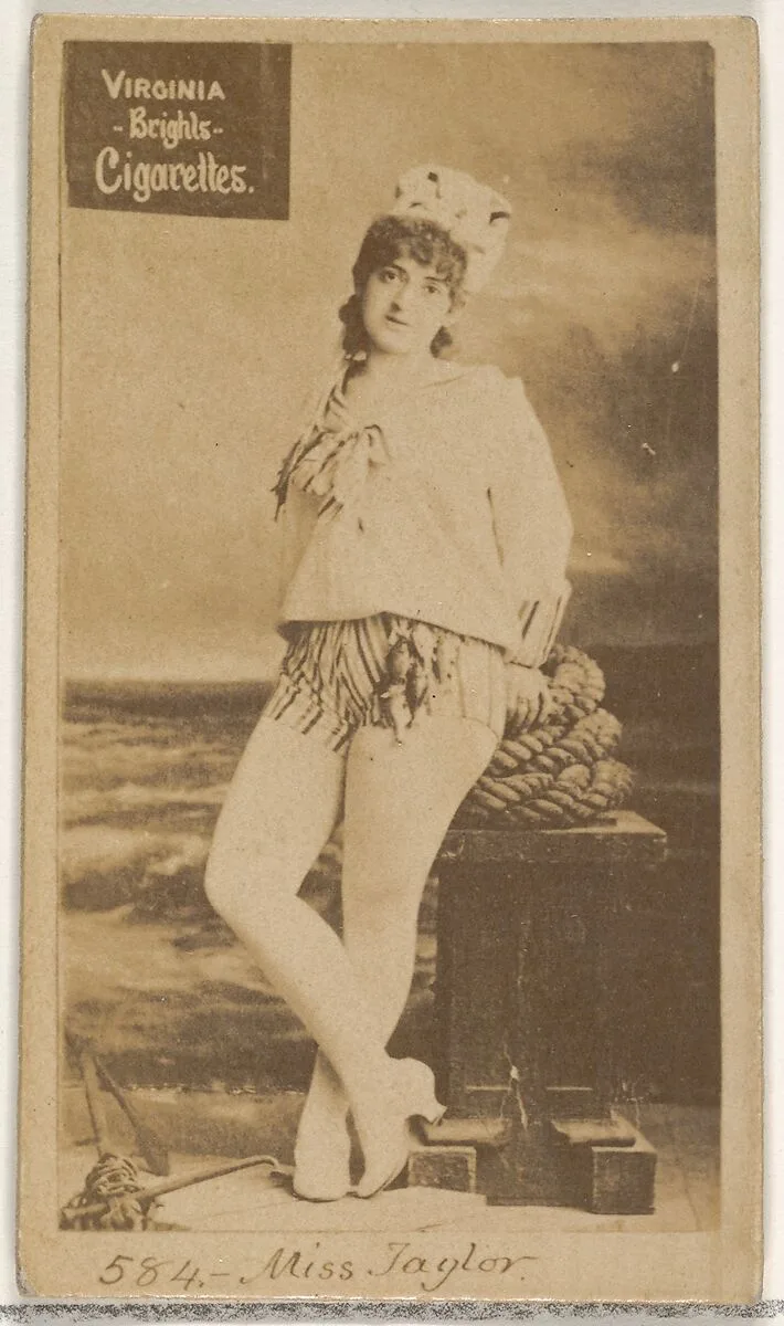 Card 584, Miss Taylor, from the Actors and Actresses series (N45, Type 2) for Virginia Brights Cigarettes — Allen & Ginter