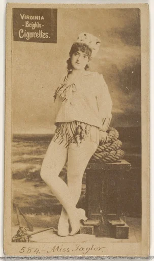 Card 584, Miss Taylor, from the Actors and Actresses series (N45, Type 2) for Virginia Brights Cigarettes