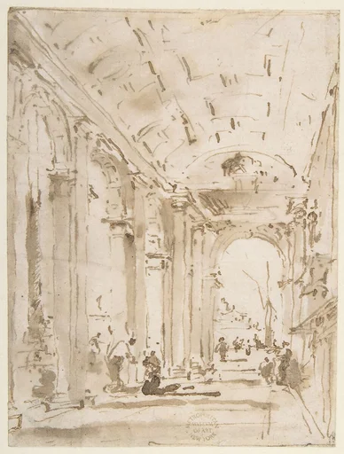 The Arcade of the Libreria, Looking Toward San Giorgio Maggiore