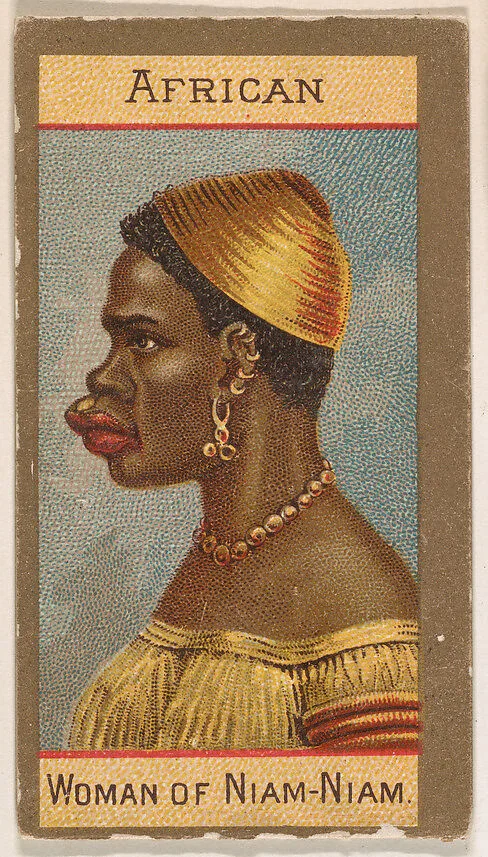 African Woman of Niam-Niam, from Types of Nationalities (N240) issued by Kinney Bros. — Kinney Brothers Tobacco Company