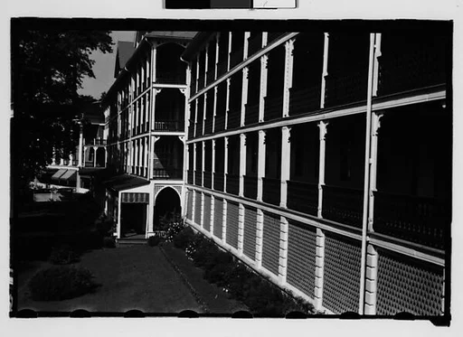 [Side View of Hotel Porch, Bedford Springs, Pennsylvania]