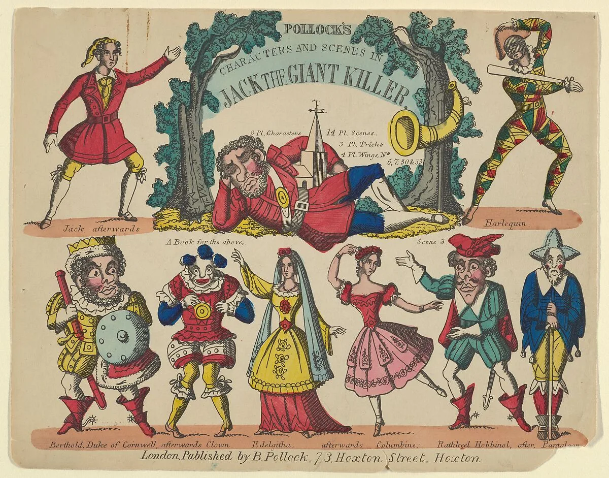 Characters and Scenes, from Jack and the Giant Killer, Plate 1 for a Toy Theater — Benjamin Pollock