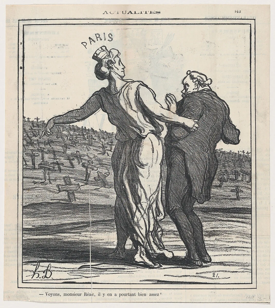 See, Mr. Réac, it is quite enought!, from 'News of the day,' published in Le Charivari, March 30, 1871 — Honoré Daumier