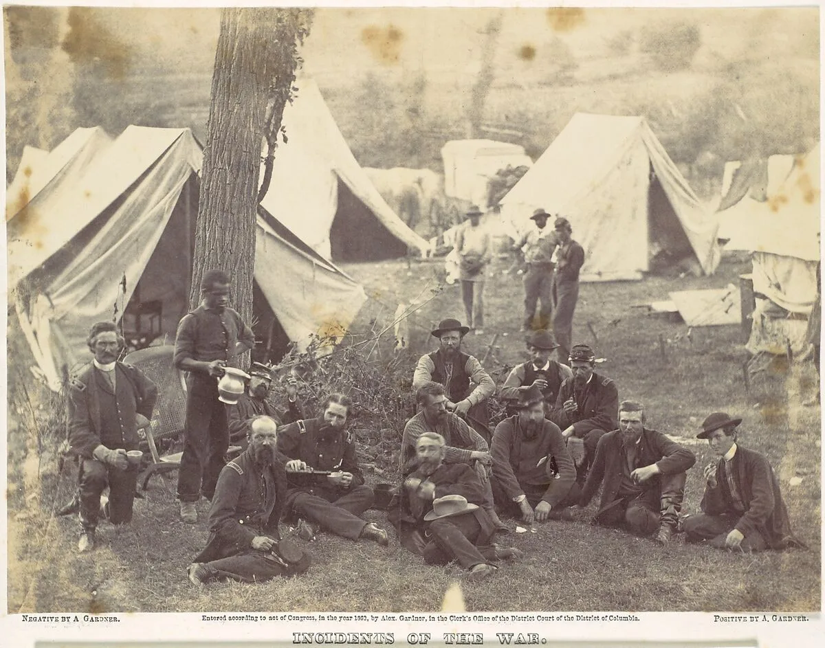Group at Headquarters of the Army of the Potomac, Antietam, October 1862 — Alexander Gardner
