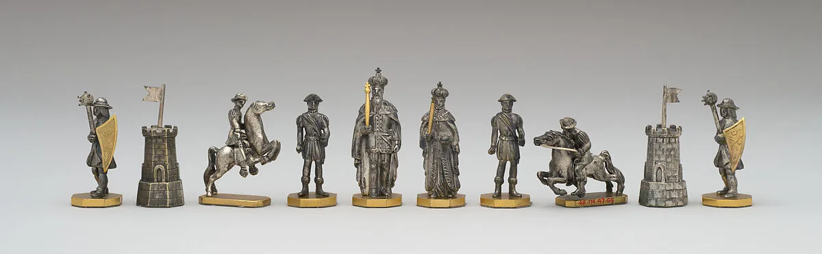 Chessmen (32) and board — Unknown