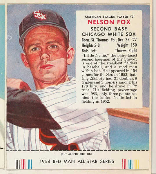 Nelson Fox, from the Major League All Stars series (T234), issued by Red Man Chewing Tobacco — Red Man Chewing Tobacco