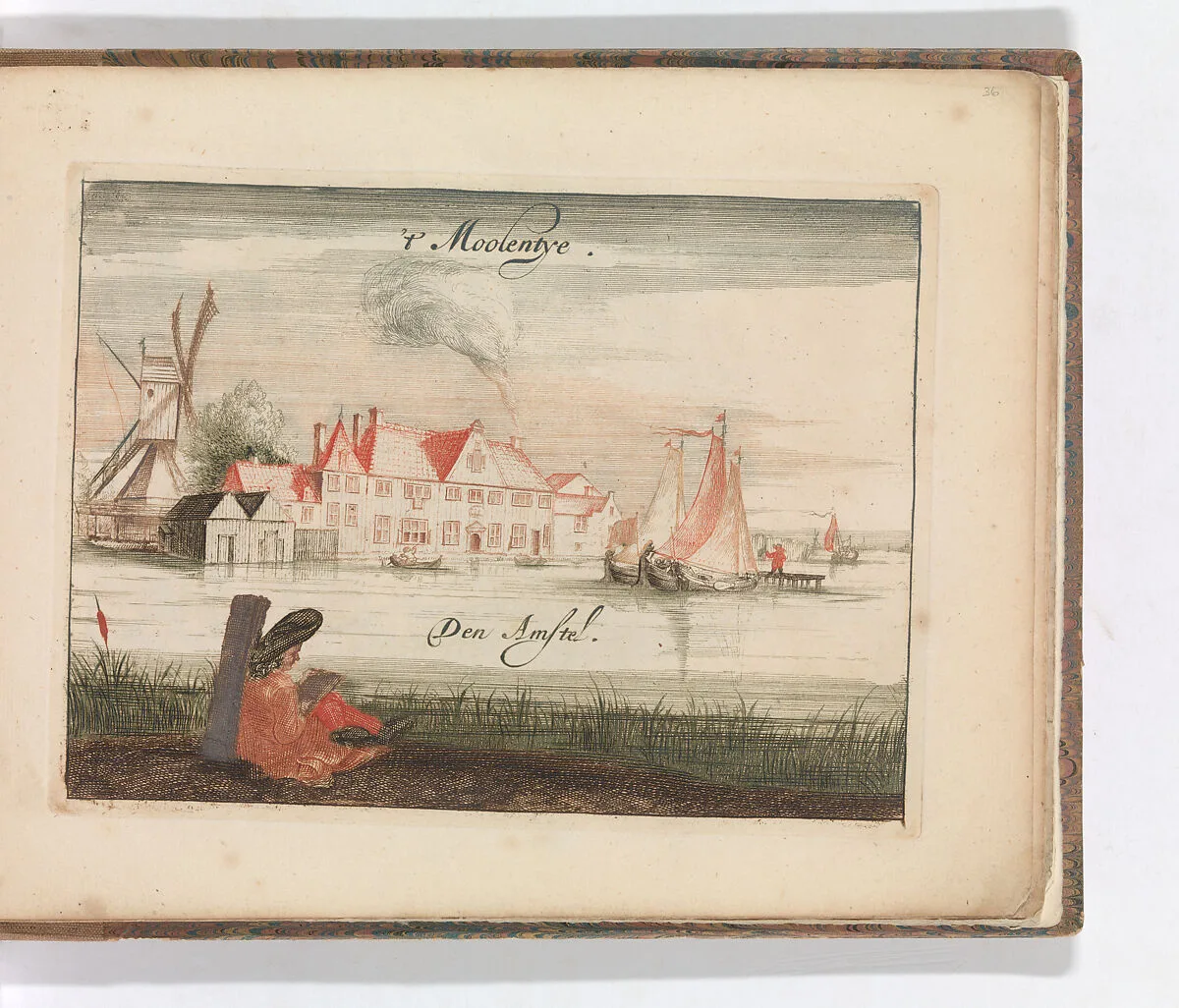 ' 't Moolentye, Den Amstel' in: Tooneel Der Voornaamste Nederlands Huizen, En Lust Hoven, Naar T Leven Afgebeeld — Carel Allard