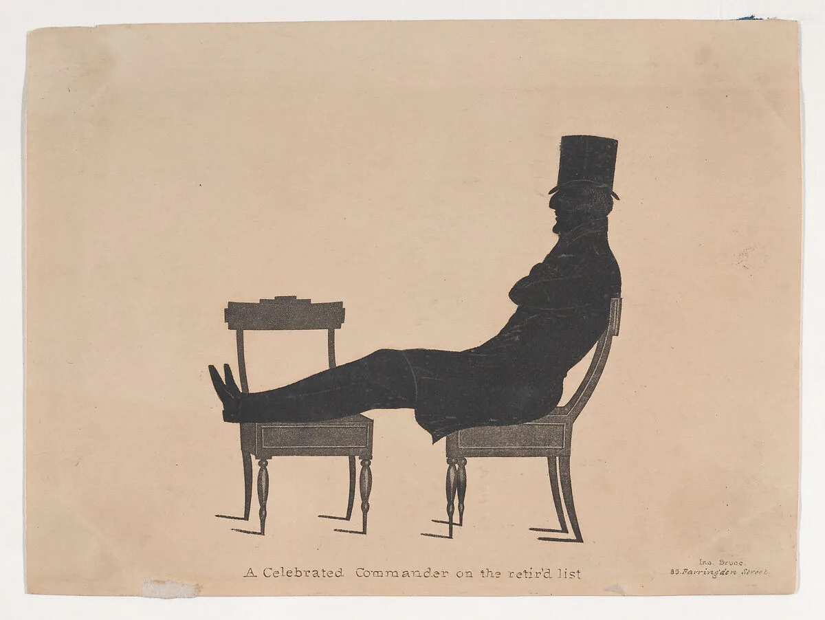 Silhouette of a Celebrated Commander on the Retir'd List — John Bruce|Arthur Wellesley, 1st Duke of Wellington