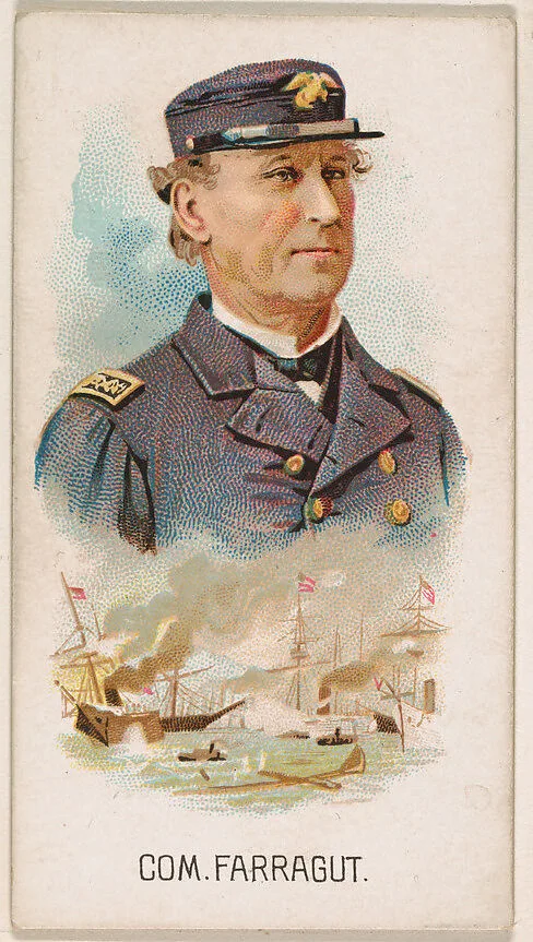 Com. Farragut, from Leaders series (N222) issued by Kinney Bros. — Kinney Brothers Tobacco Company