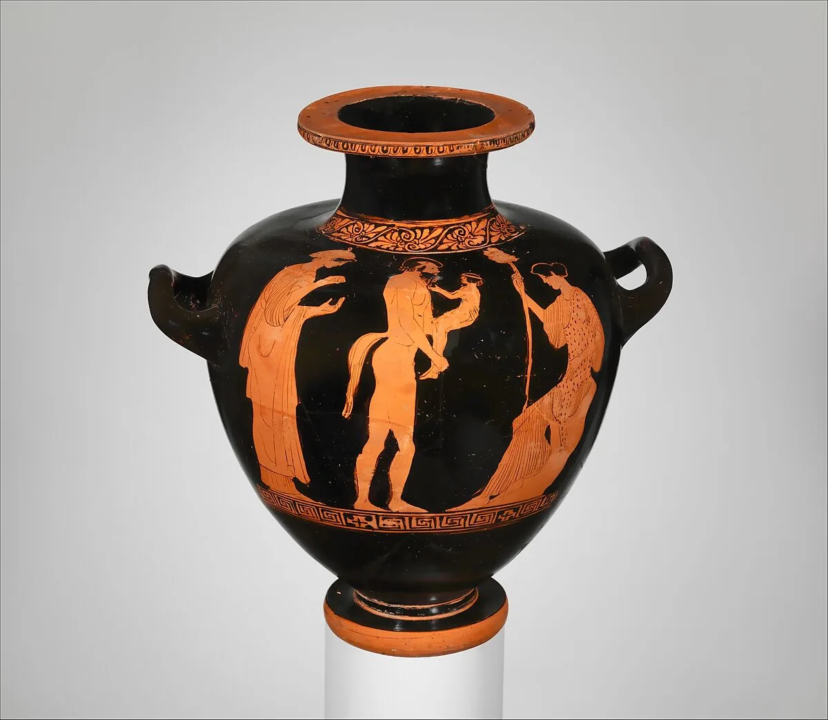 Terracotta hydria: kalpis (water jar) — Villa Giulia Painter