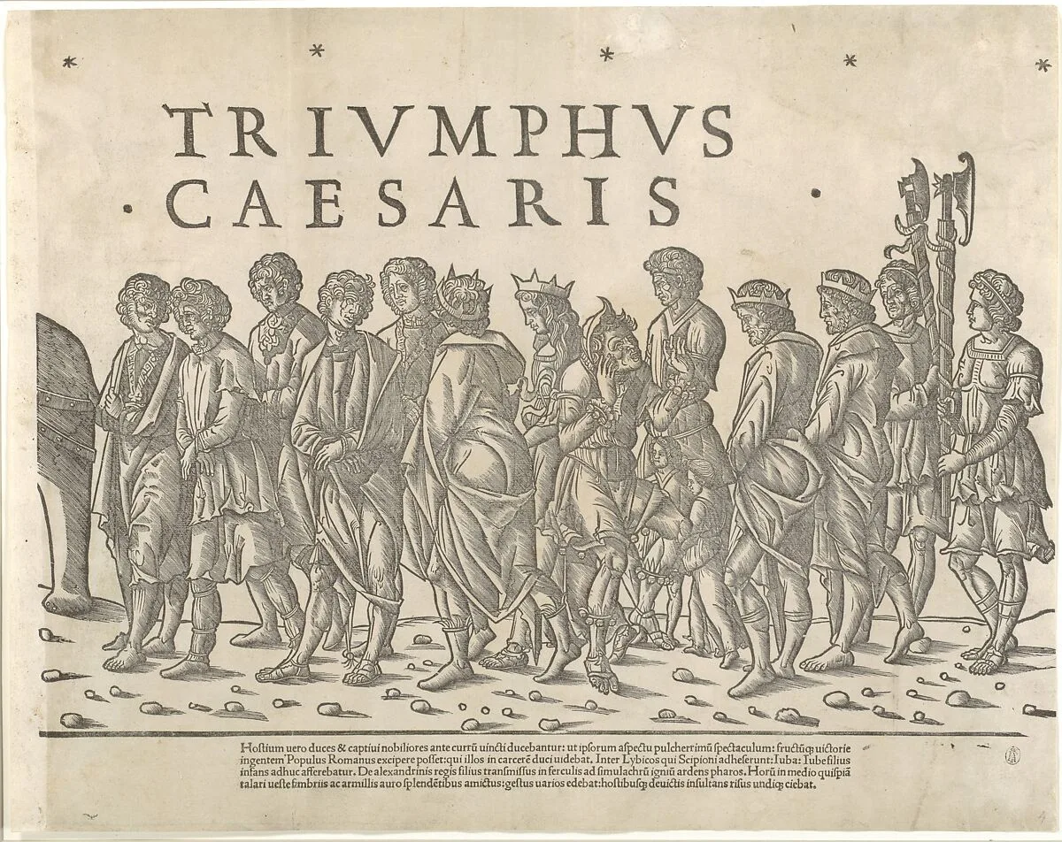 Various figures in procession, from 'The Triumph of Caesar' — Jacob of Strasbourg|Benedetto Bordone