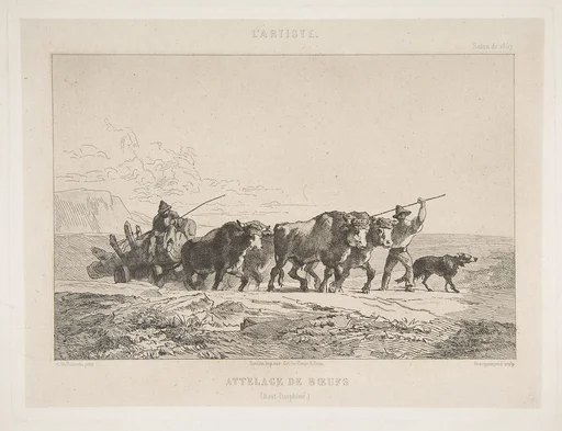 Team of Cattle (Haut-Dauphiné), from "L'Artiste"