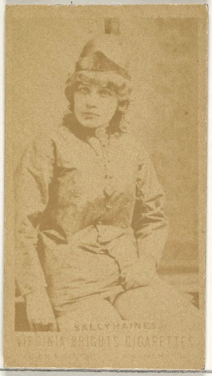 Sally Haines, from the Actors and Actresses series (N45, Type 1) for Virginia Brights Cigarettes — Allen & Ginter