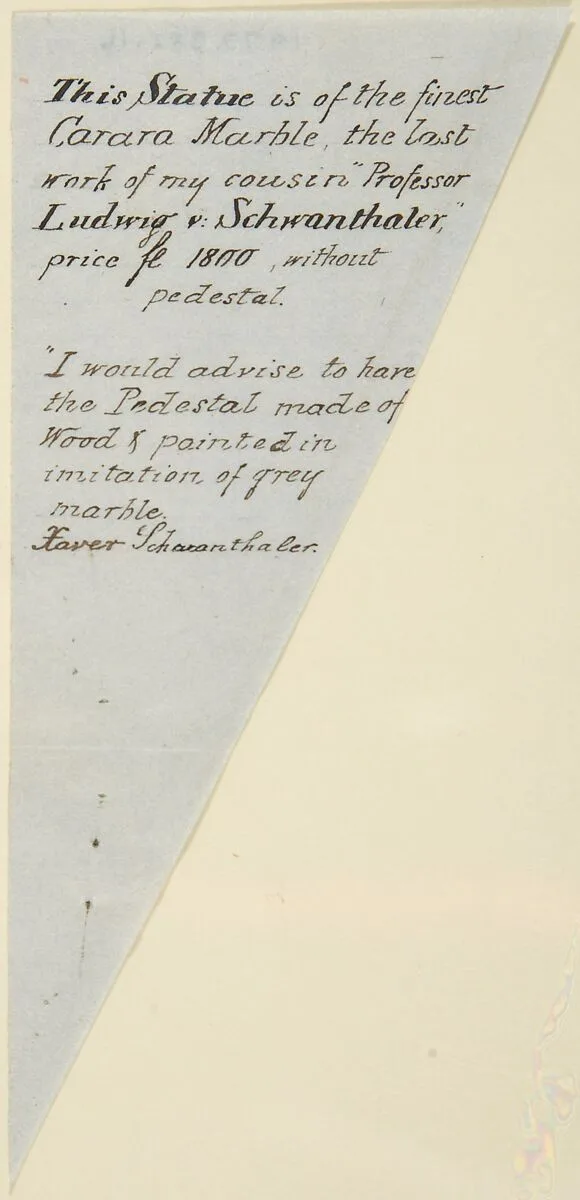 Explanatory note relating to sculpture of Nymphy by Ludwig Michael von Schwanthaler — Franz Xaver Schwanthaler